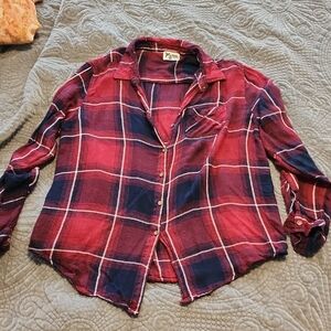 Show Me Your MuMu Red and Blue Plaid Top